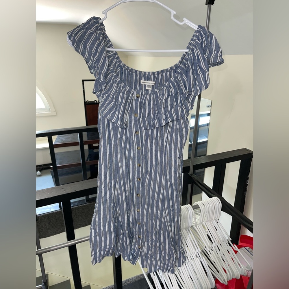 American Eagle navy striped dress